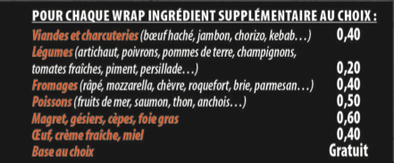 les suppléments Team Pizza